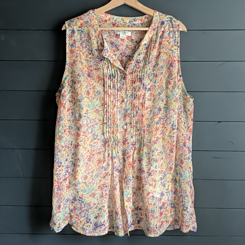 Chiffon tank with cami liner